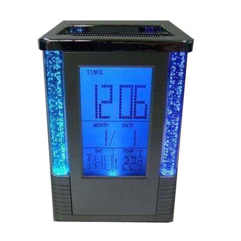 Elegant Square Shape Pen Holder With Digital Clock